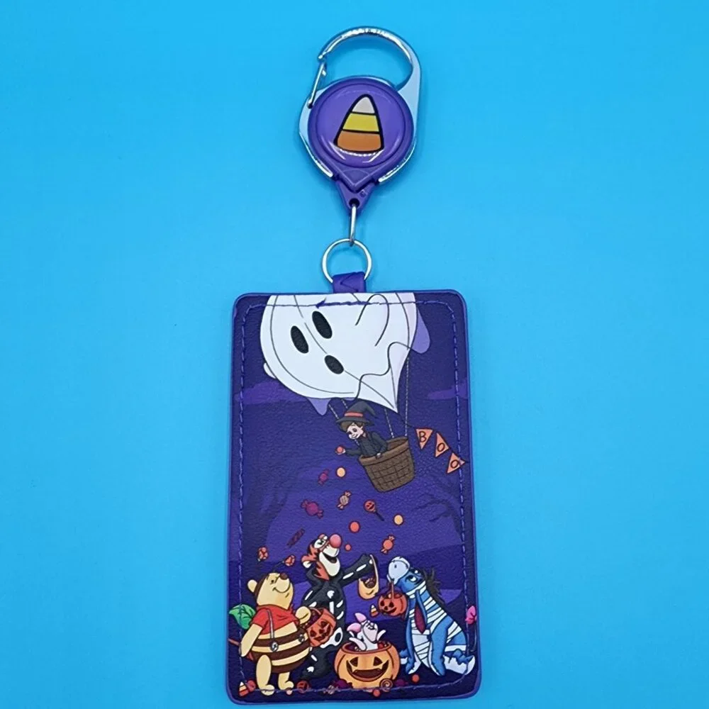 Loungefly Winnie the Pooh Trick or Treat Halloween Retractable Lanyard ID Holder